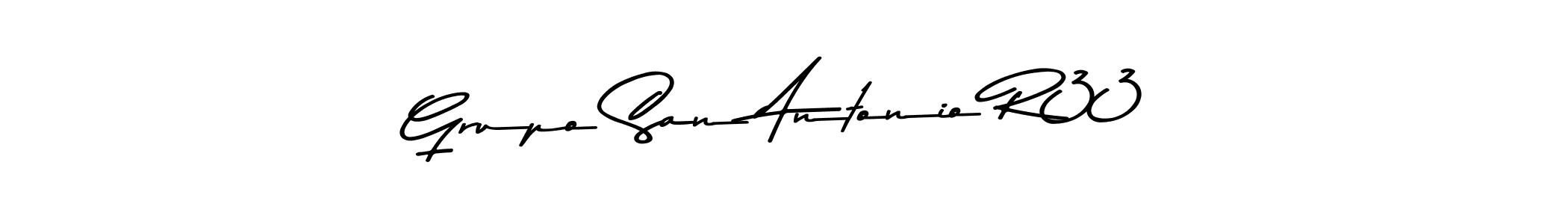 Make a beautiful signature design for name Grupo San Antonio R33. With this signature (Asem Kandis PERSONAL USE) style, you can create a handwritten signature for free. Grupo San Antonio R33 signature style 9 images and pictures png
