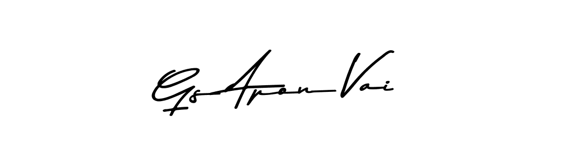 Also You can easily find your signature by using the search form. We will create Gs Apon Vai name handwritten signature images for you free of cost using Asem Kandis PERSONAL USE sign style. Gs Apon Vai signature style 9 images and pictures png