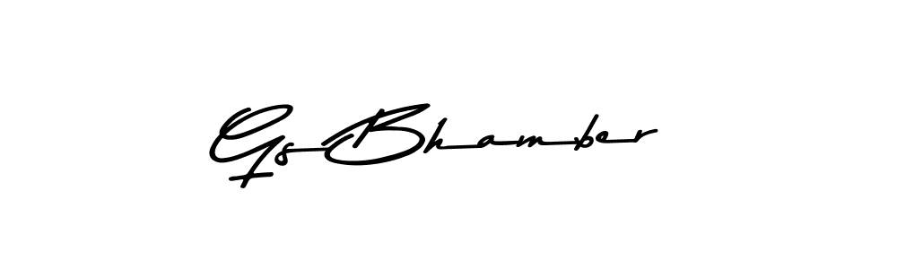 How to make Gs Bhamber name signature. Use Asem Kandis PERSONAL USE style for creating short signs online. This is the latest handwritten sign. Gs Bhamber signature style 9 images and pictures png