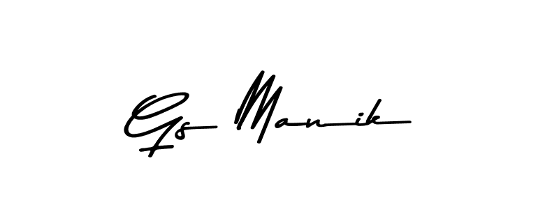 Create a beautiful signature design for name Gs Manik. With this signature (Asem Kandis PERSONAL USE) fonts, you can make a handwritten signature for free. Gs Manik signature style 9 images and pictures png