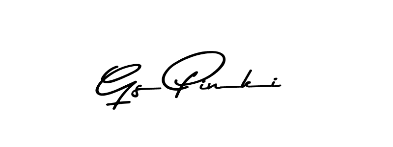 How to make Gs Pinki name signature. Use Asem Kandis PERSONAL USE style for creating short signs online. This is the latest handwritten sign. Gs Pinki signature style 9 images and pictures png