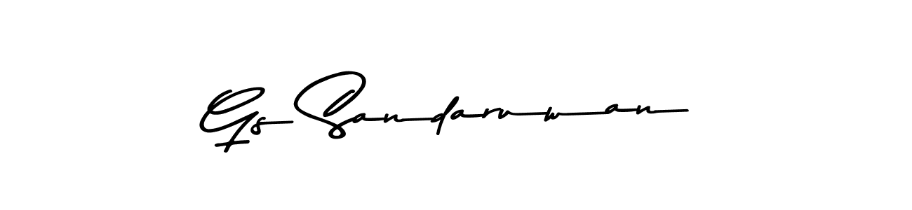 Use a signature maker to create a handwritten signature online. With this signature software, you can design (Asem Kandis PERSONAL USE) your own signature for name Gs Sandaruwan. Gs Sandaruwan signature style 9 images and pictures png