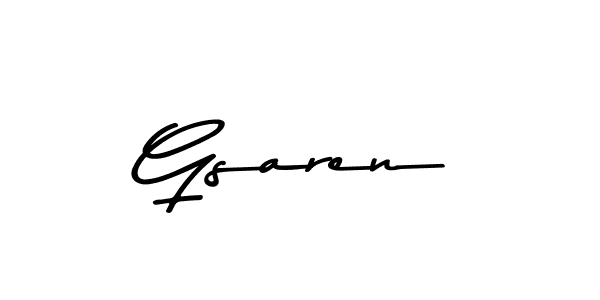 How to make Gsaren name signature. Use Asem Kandis PERSONAL USE style for creating short signs online. This is the latest handwritten sign. Gsaren signature style 9 images and pictures png