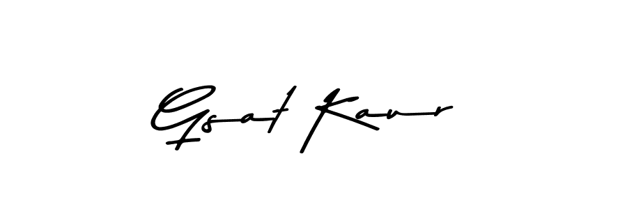 Create a beautiful signature design for name Gsat Kaur. With this signature (Asem Kandis PERSONAL USE) fonts, you can make a handwritten signature for free. Gsat Kaur signature style 9 images and pictures png