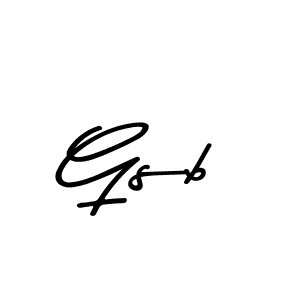 Make a beautiful signature design for name Gsb. With this signature (Asem Kandis PERSONAL USE) style, you can create a handwritten signature for free. Gsb signature style 9 images and pictures png