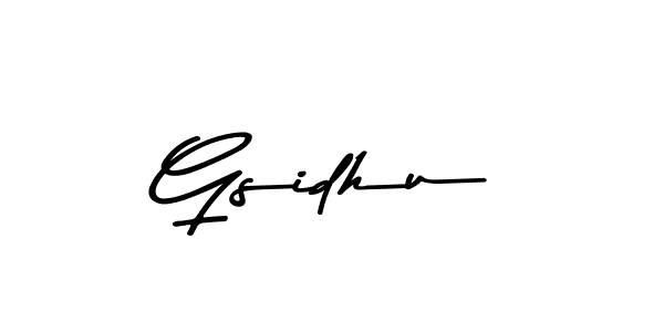 How to make Gsidhu name signature. Use Asem Kandis PERSONAL USE style for creating short signs online. This is the latest handwritten sign. Gsidhu signature style 9 images and pictures png