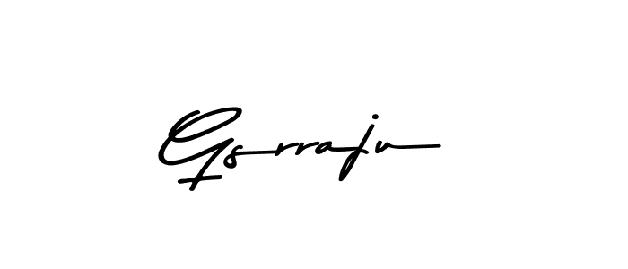How to make Gsrraju name signature. Use Asem Kandis PERSONAL USE style for creating short signs online. This is the latest handwritten sign. Gsrraju signature style 9 images and pictures png
