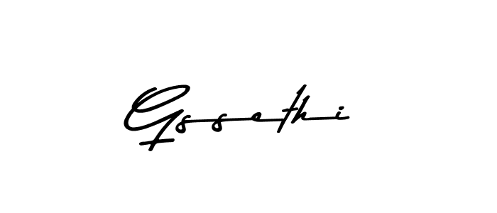 Make a beautiful signature design for name Gssethi. With this signature (Asem Kandis PERSONAL USE) style, you can create a handwritten signature for free. Gssethi signature style 9 images and pictures png