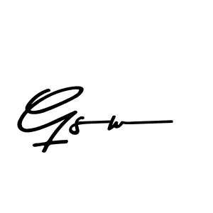 How to make Gsw signature? Asem Kandis PERSONAL USE is a professional autograph style. Create handwritten signature for Gsw name. Gsw signature style 9 images and pictures png