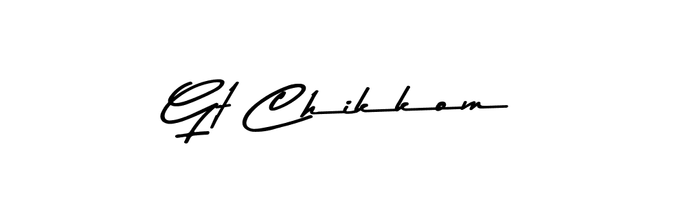 Create a beautiful signature design for name Gt Chikkom. With this signature (Asem Kandis PERSONAL USE) fonts, you can make a handwritten signature for free. Gt Chikkom signature style 9 images and pictures png
