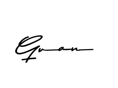 Make a beautiful signature design for name Guan. With this signature (Asem Kandis PERSONAL USE) style, you can create a handwritten signature for free. Guan signature style 9 images and pictures png