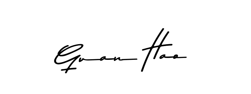 How to make Guan Hao name signature. Use Asem Kandis PERSONAL USE style for creating short signs online. This is the latest handwritten sign. Guan Hao signature style 9 images and pictures png
