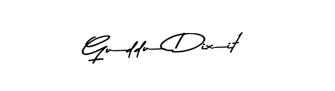 How to make Guddu Dixit name signature. Use Asem Kandis PERSONAL USE style for creating short signs online. This is the latest handwritten sign. Guddu Dixit signature style 9 images and pictures png