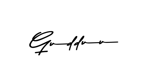 How to make Gudduu name signature. Use Asem Kandis PERSONAL USE style for creating short signs online. This is the latest handwritten sign. Gudduu signature style 9 images and pictures png