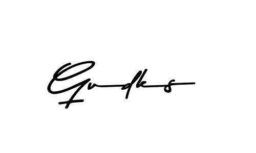 Design your own signature with our free online signature maker. With this signature software, you can create a handwritten (Asem Kandis PERSONAL USE) signature for name Gudks. Gudks signature style 9 images and pictures png