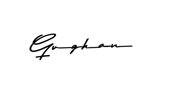 Make a beautiful signature design for name Gughan. With this signature (Asem Kandis PERSONAL USE) style, you can create a handwritten signature for free. Gughan signature style 9 images and pictures png