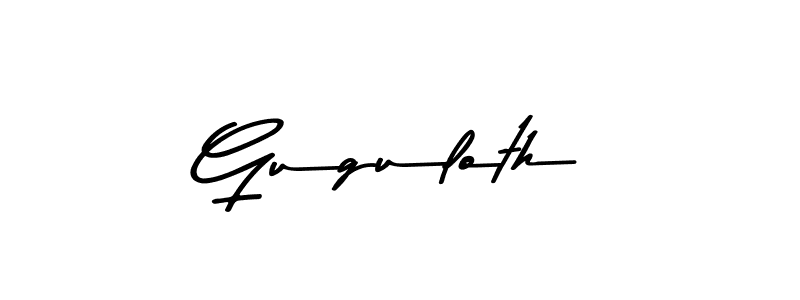 How to make Guguloth name signature. Use Asem Kandis PERSONAL USE style for creating short signs online. This is the latest handwritten sign. Guguloth signature style 9 images and pictures png