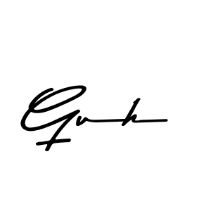 Create a beautiful signature design for name Guh. With this signature (Asem Kandis PERSONAL USE) fonts, you can make a handwritten signature for free. Guh signature style 9 images and pictures png