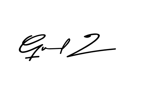 How to make Gul Z name signature. Use Asem Kandis PERSONAL USE style for creating short signs online. This is the latest handwritten sign. Gul Z signature style 9 images and pictures png