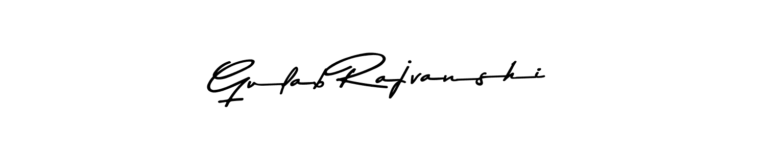 Make a beautiful signature design for name Gulab Rajvanshi. With this signature (Asem Kandis PERSONAL USE) style, you can create a handwritten signature for free. Gulab Rajvanshi signature style 9 images and pictures png