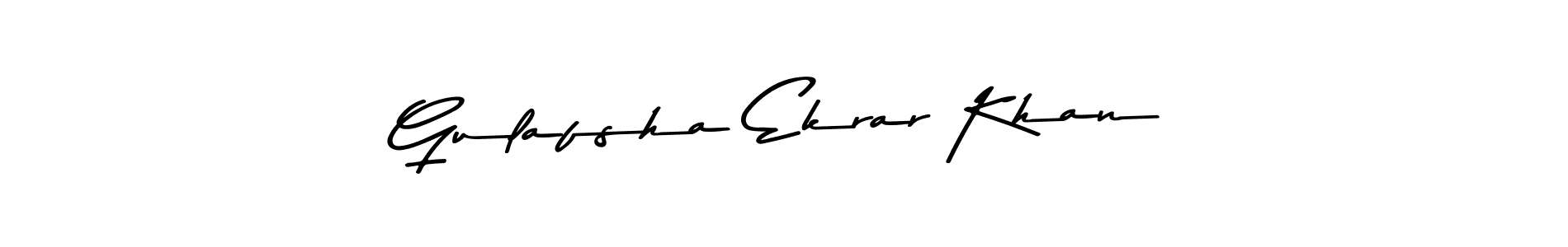 The best way (Asem Kandis PERSONAL USE) to make a short signature is to pick only two or three words in your name. The name Gulafsha Ekrar Khan include a total of six letters. For converting this name. Gulafsha Ekrar Khan signature style 9 images and pictures png