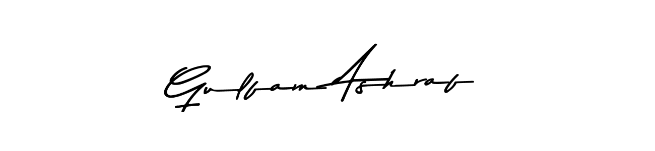 Make a beautiful signature design for name Gulfam Ashraf. With this signature (Asem Kandis PERSONAL USE) style, you can create a handwritten signature for free. Gulfam Ashraf signature style 9 images and pictures png