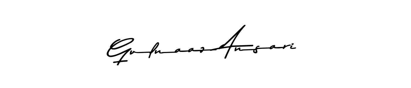 How to make Gulnaaz Ansari name signature. Use Asem Kandis PERSONAL USE style for creating short signs online. This is the latest handwritten sign. Gulnaaz Ansari signature style 9 images and pictures png
