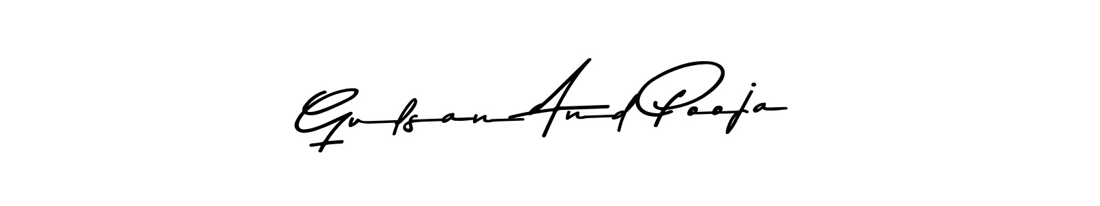Gulsan And Pooja stylish signature style. Best Handwritten Sign (Asem Kandis PERSONAL USE) for my name. Handwritten Signature Collection Ideas for my name Gulsan And Pooja. Gulsan And Pooja signature style 9 images and pictures png