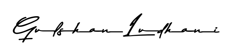Designed for modern professionals: Gulshan Ludhani name signature crafted with Asem Kandis PERSONAL USE script. Ready for digital PDF workflows. Gulshan Ludhani signature style 9 images and pictures png