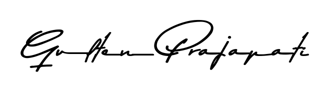Similarly Asem Kandis PERSONAL USE is the best handwritten signature design. Signature creator online. You can use it as an online autograph creator for name Gulten Prajapati. Gulten Prajapati signature style 9 images and pictures png