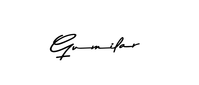 Create a beautiful signature design for name Gumilar. With this signature (Asem Kandis PERSONAL USE) fonts, you can make a handwritten signature for free. Gumilar signature style 9 images and pictures png
