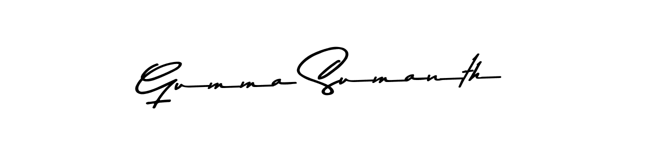 How to make Gumma Sumanth name signature. Use Asem Kandis PERSONAL USE style for creating short signs online. This is the latest handwritten sign. Gumma Sumanth signature style 9 images and pictures png
