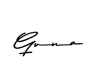 Design your own signature with our free online signature maker. With this signature software, you can create a handwritten (Asem Kandis PERSONAL USE) signature for name Guna. Guna signature style 9 images and pictures png