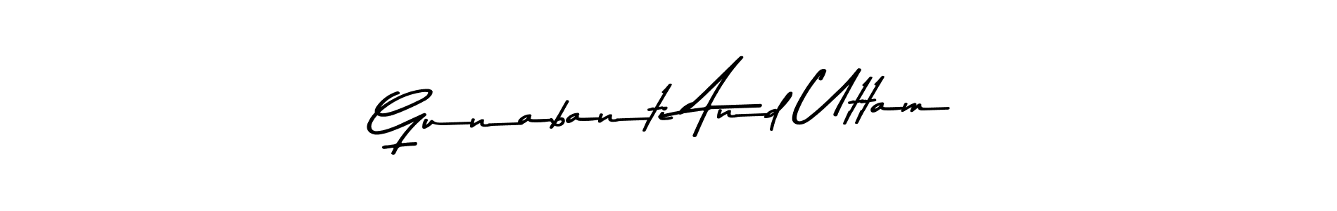 Similarly Asem Kandis PERSONAL USE is the best handwritten signature design. Signature creator online .You can use it as an online autograph creator for name Gunabanti And Uttam. Gunabanti And Uttam signature style 9 images and pictures png