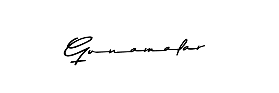 Design your own signature with our free online signature maker. With this signature software, you can create a handwritten (Asem Kandis PERSONAL USE) signature for name Gunamalar. Gunamalar signature style 9 images and pictures png