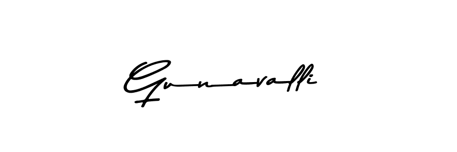 How to make Gunavalli name signature. Use Asem Kandis PERSONAL USE style for creating short signs online. This is the latest handwritten sign. Gunavalli signature style 9 images and pictures png