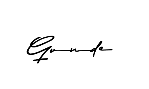 Make a beautiful signature design for name Gunde. With this signature (Asem Kandis PERSONAL USE) style, you can create a handwritten signature for free. Gunde signature style 9 images and pictures png