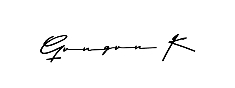 Gungun K stylish signature style. Best Handwritten Sign (Asem Kandis PERSONAL USE) for my name. Handwritten Signature Collection Ideas for my name Gungun K. Gungun K signature style 9 images and pictures png
