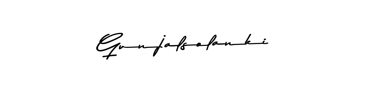 Create a beautiful signature design for name Gunjalsolanki. With this signature (Asem Kandis PERSONAL USE) fonts, you can make a handwritten signature for free. Gunjalsolanki signature style 9 images and pictures png