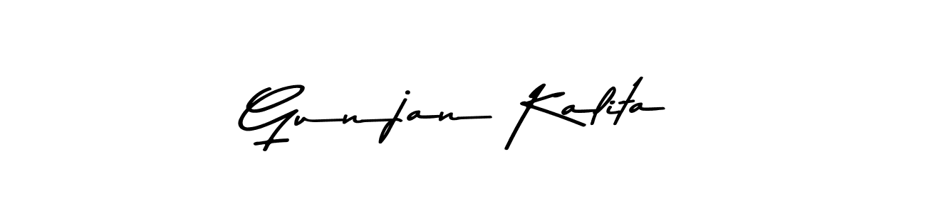 How to make Gunjan Kalita name signature. Use Asem Kandis PERSONAL USE style for creating short signs online. This is the latest handwritten sign. Gunjan Kalita signature style 9 images and pictures png