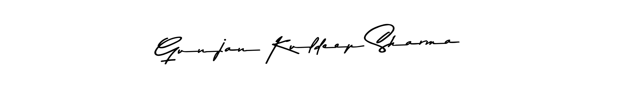 How to make Gunjan Kuldeep Sharma name signature. Use Asem Kandis PERSONAL USE style for creating short signs online. This is the latest handwritten sign. Gunjan Kuldeep Sharma signature style 9 images and pictures png