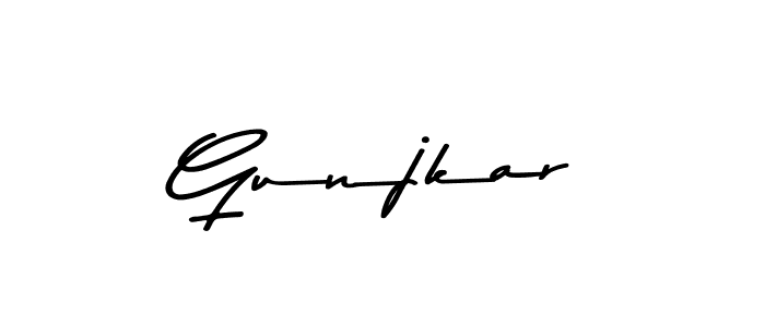 Create a beautiful signature design for name Gunjkar. With this signature (Asem Kandis PERSONAL USE) fonts, you can make a handwritten signature for free. Gunjkar signature style 9 images and pictures png