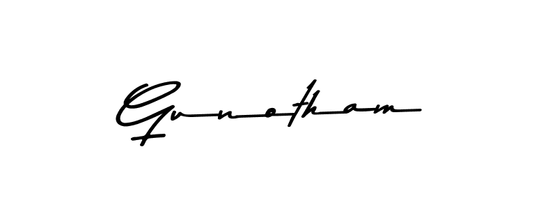 Gunotham stylish signature style. Best Handwritten Sign (Asem Kandis PERSONAL USE) for my name. Handwritten Signature Collection Ideas for my name Gunotham. Gunotham signature style 9 images and pictures png