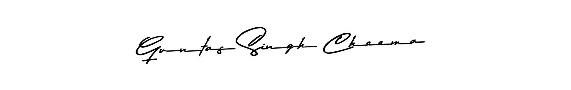 How to make Guntas Singh Cheema name signature. Use Asem Kandis PERSONAL USE style for creating short signs online. This is the latest handwritten sign. Guntas Singh Cheema signature style 9 images and pictures png