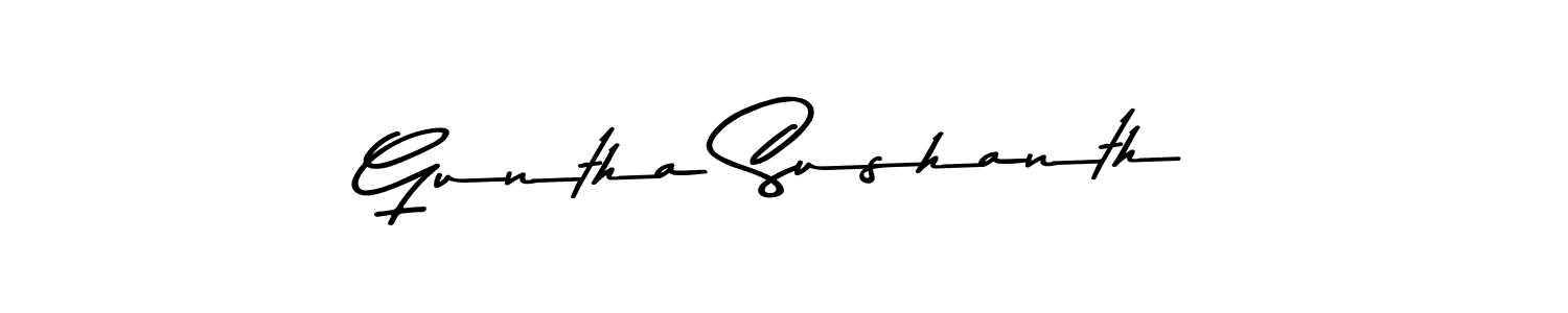 Guntha Sushanth stylish signature style. Best Handwritten Sign (Asem Kandis PERSONAL USE) for my name. Handwritten Signature Collection Ideas for my name Guntha Sushanth. Guntha Sushanth signature style 9 images and pictures png