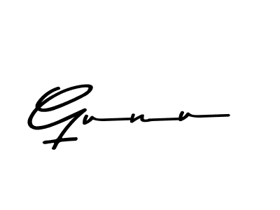 Design your own signature with our free online signature maker. With this signature software, you can create a handwritten (Asem Kandis PERSONAL USE) signature for name Gunu. Gunu signature style 9 images and pictures png