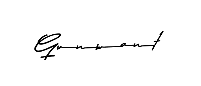 Make a beautiful signature design for name Gunwant. With this signature (Asem Kandis PERSONAL USE) style, you can create a handwritten signature for free. Gunwant signature style 9 images and pictures png