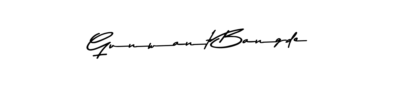 The best way (Asem Kandis PERSONAL USE) to make a short signature is to pick only two or three words in your name. The name Gunwant Bangde include a total of six letters. For converting this name. Gunwant Bangde signature style 9 images and pictures png