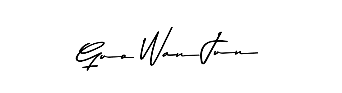 The best way (Asem Kandis PERSONAL USE) to make a short signature is to pick only two or three words in your name. The name Guo Wan Jun include a total of six letters. For converting this name. Guo Wan Jun signature style 9 images and pictures png