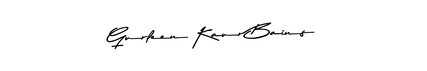How to make Gurleen Kaur Bains name signature. Use Asem Kandis PERSONAL USE style for creating short signs online. This is the latest handwritten sign. Gurleen Kaur Bains signature style 9 images and pictures png